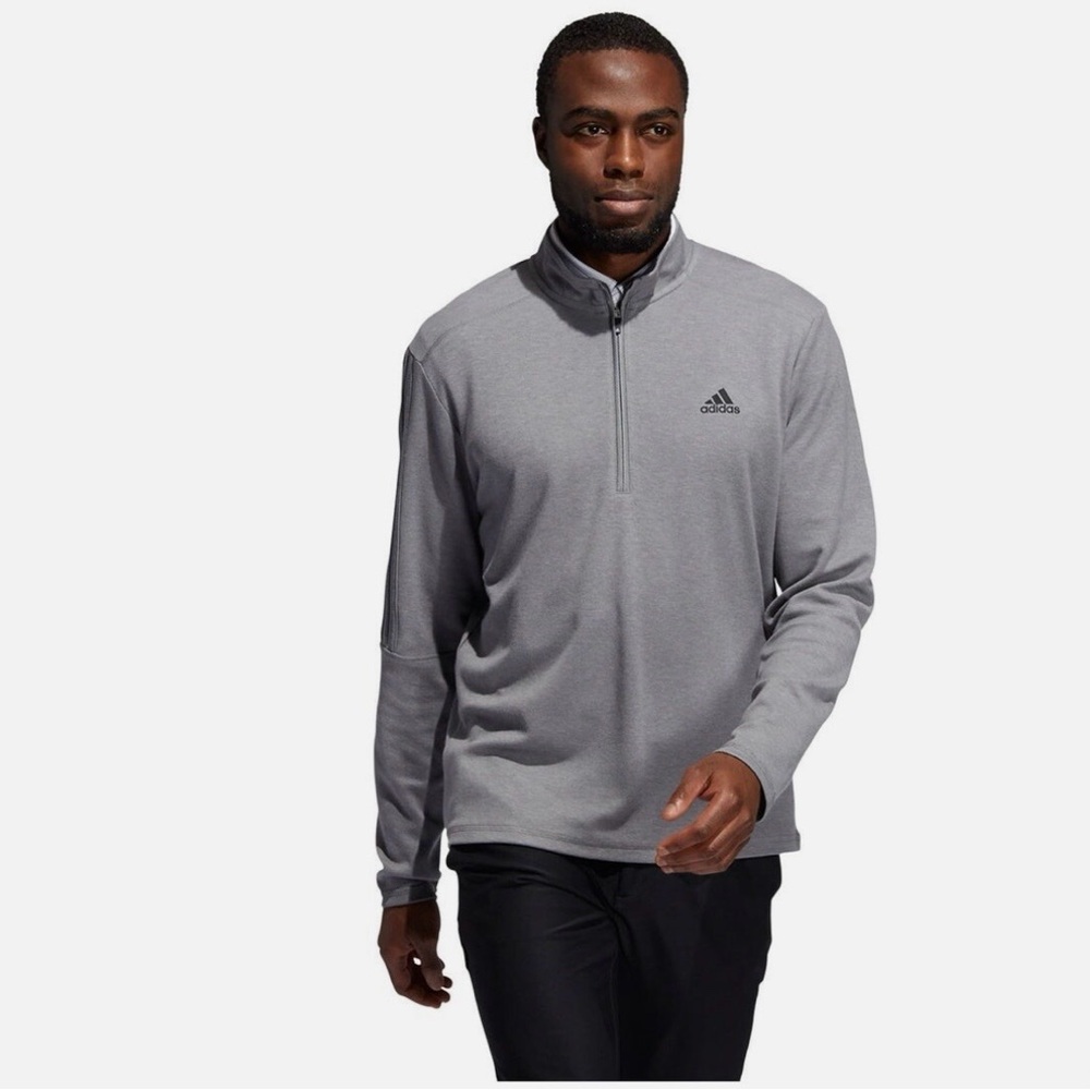 adidas Light Gray Half-Zip Performance Pullover men’s size extra large